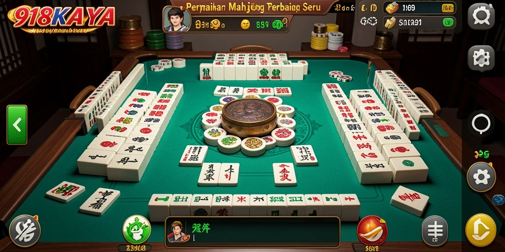 Screenshot permainan Mahjong yang menampilkan aksi mendebarkan.