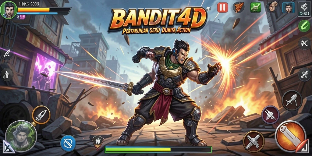 Tampilan screenshot permainan BANDIT4D yang mendebarkan saat bertarung.