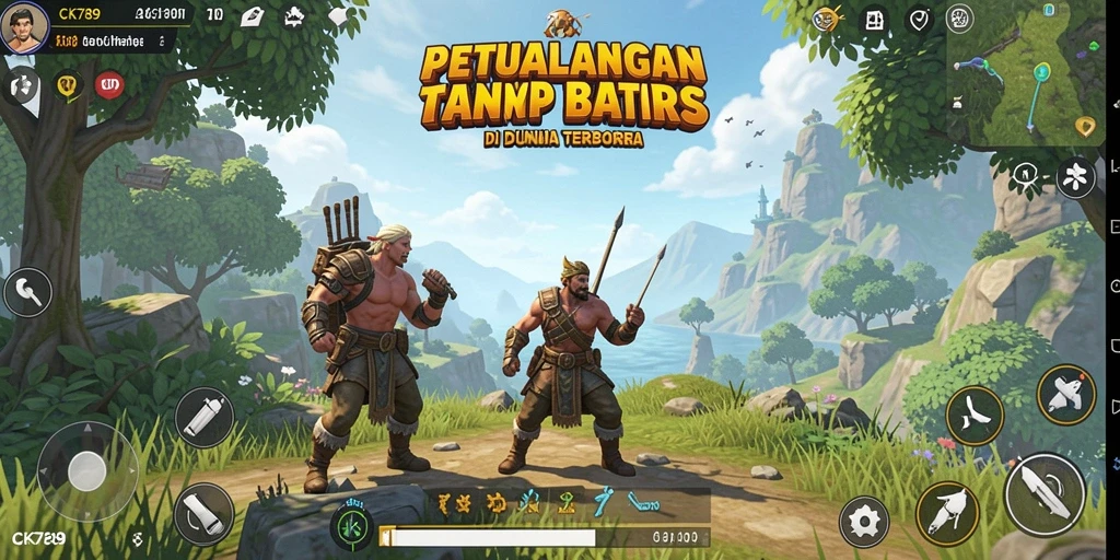 Tangkapan layar gameplay CK789 yang menunjukkan eksplorasi dunia terbuka.