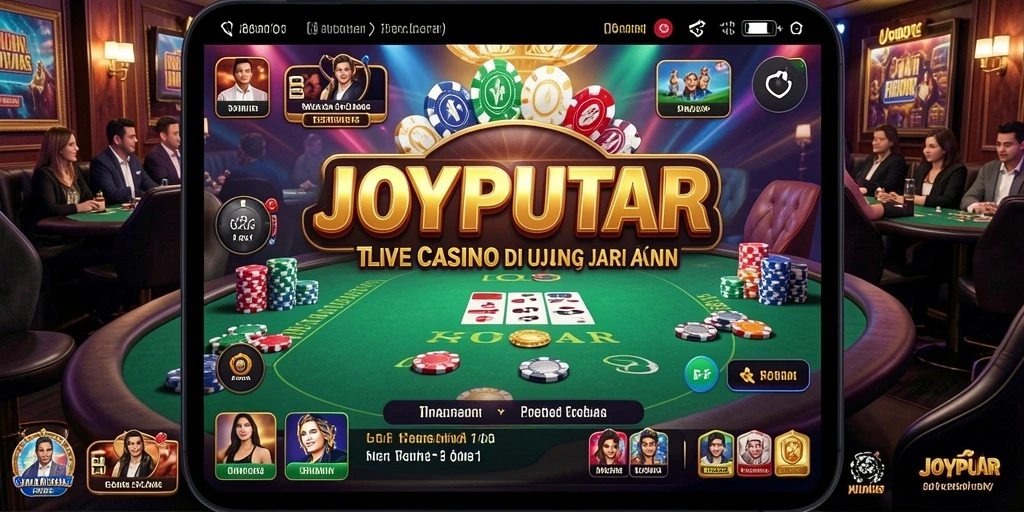 Tampilan gameplay Live Casino yang mendebarkan di JOYPUTAR.