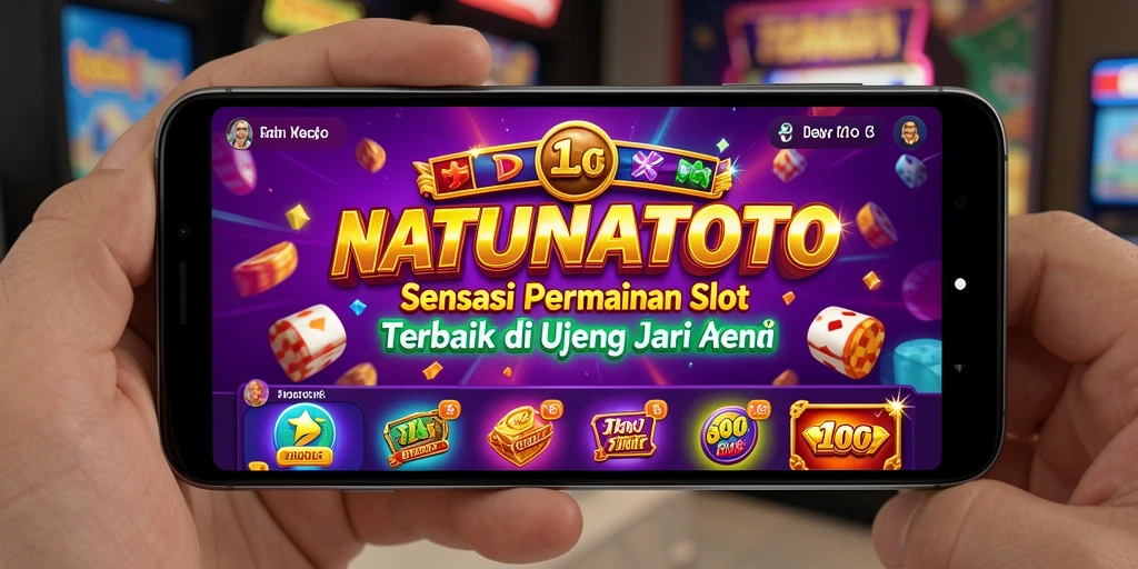 Screenshot gameplay NATUNATOTO menampilkan kolam slot yang berwarna-warni dan dinamis.