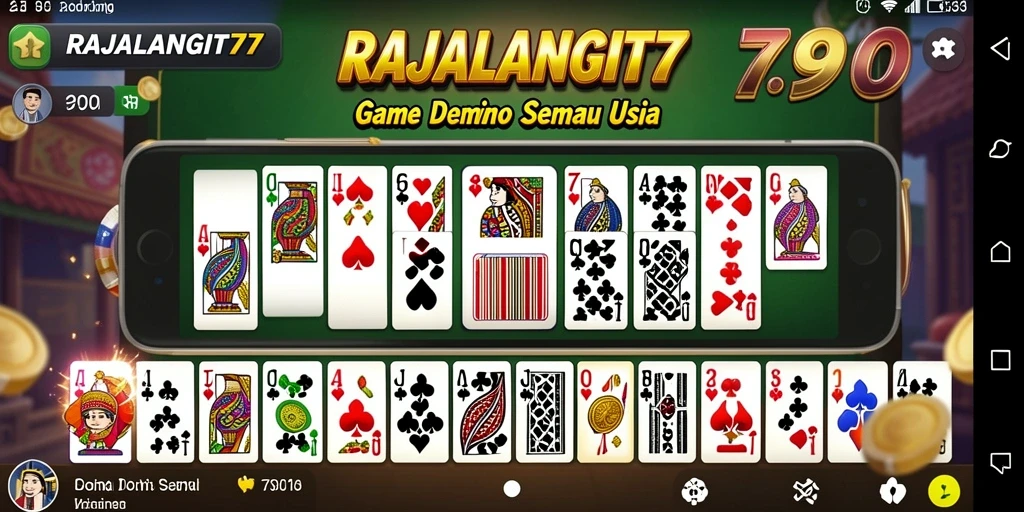 Tangkapan layar gameplay RAJALANGIT77 menampilkan aksi domino yang menyenangkan.