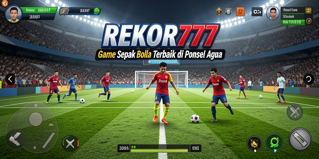 Tampilan gameplay seru dalam REKOR777, penuh aksi sepak bola.