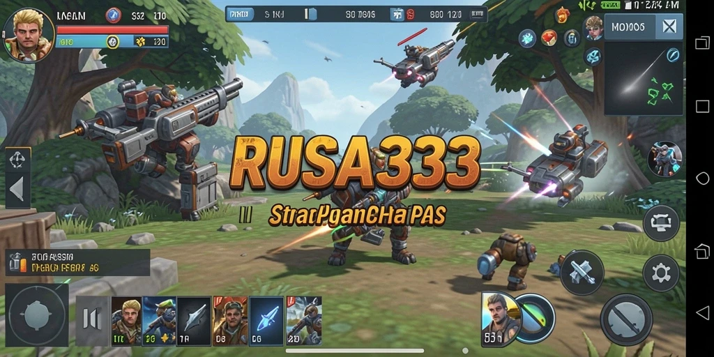 Tampilan gameplay RUSA33 dengan aksi strategi yang mendebarkan.