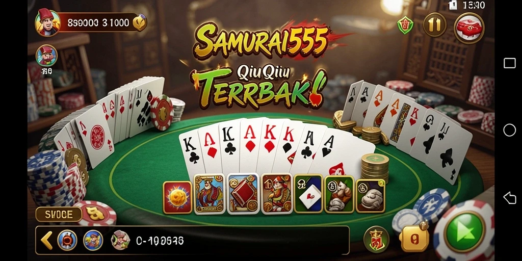 Screenshot SAMURAI555 menunjukkan gameplay QiuQiu yang mendebarkan.