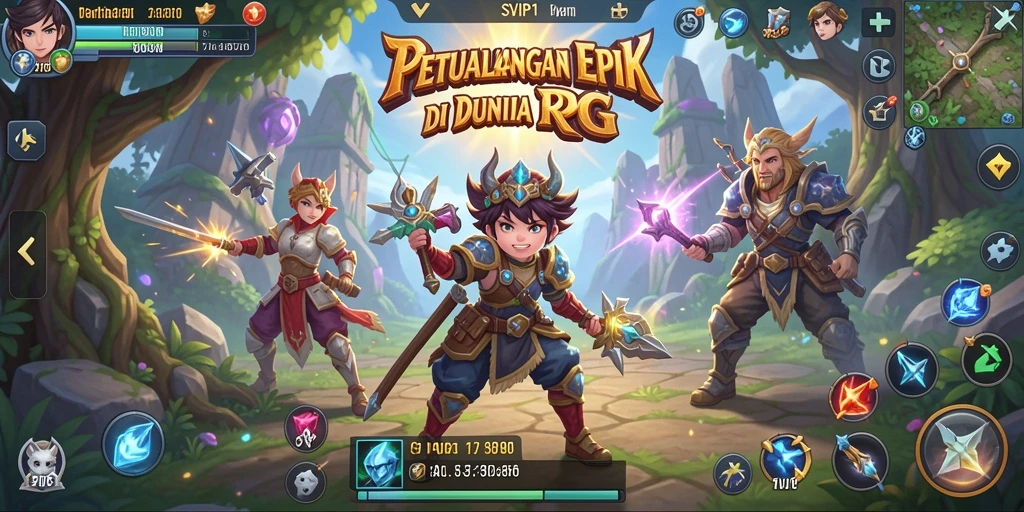 Tampilan gameplay menarik di dunia petualangan RPG.
